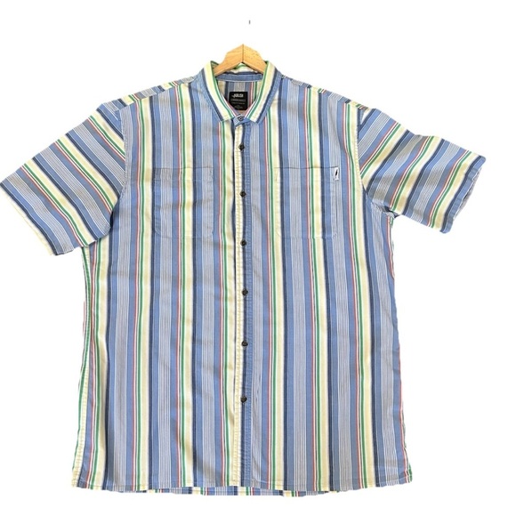 Publish Other - Publish Short sleeves Button Up Blue Yellow Stripes
100% Colton Size XL